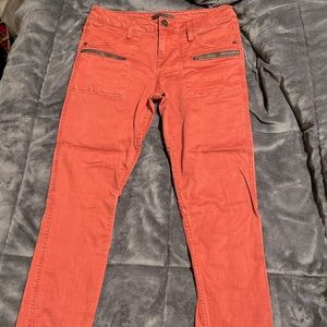 Red Cargo Denim Skinny Jeans